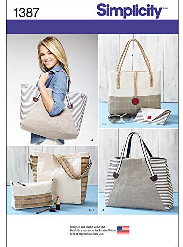 Simplicity 1387 Schnittmuster für Tragetasche, Geldbörse und Clutch, Einheitsgröße