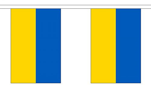 Top Brand Kleine Wimpelkette mit Ukraine-Flaggen (10 Stück), 3 m