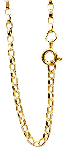 ANTOMUS® 18K GOLD VERMEIL SOLID DIAMOND CUT ENGLISH BELCHER CHAIN 2.3mm Wide