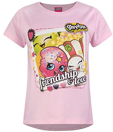 Official Shopkins Friendship & Love Girl's T-Shirt (5-6 Years) Pink