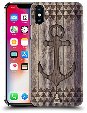Head Case Designs Anker Mix Von Holz Drucken Harte Rueckseiten Handyhülle Hülle Huelle kompatibel mit Apple iPhone X/iPhone XS