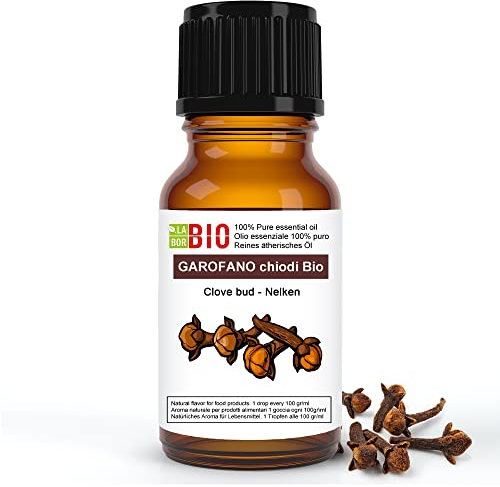 Clavo Bio Aceite Esencial 100% Puro 10 ml - Uso Alimentario Terapeutico Cosmetico Aromaterapia - Laborbio