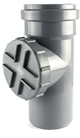 MKK - 19553-002 - Tubo de limpieza HT DN 50-110 con cierre de rosca para tubería de inspección, canalón, guardabarros, gris, DN 75