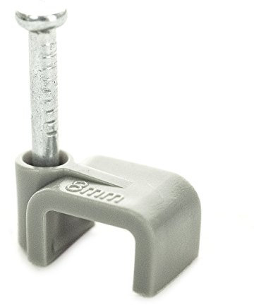 BG Electrical Twin and Earth Cable Clips, Pack of 50, Grey, 1 mm
