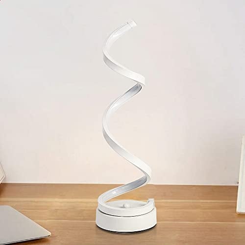 ELINKUME LED Tischlampe Warm Weiß Tischleuchte Augenschutz Schreibtischlampe mit Lampenschirm Nachttischlampe Geeignet für Büro, Kinder Schlafzimmer, Wohnzimmer(20W) (Spiral)