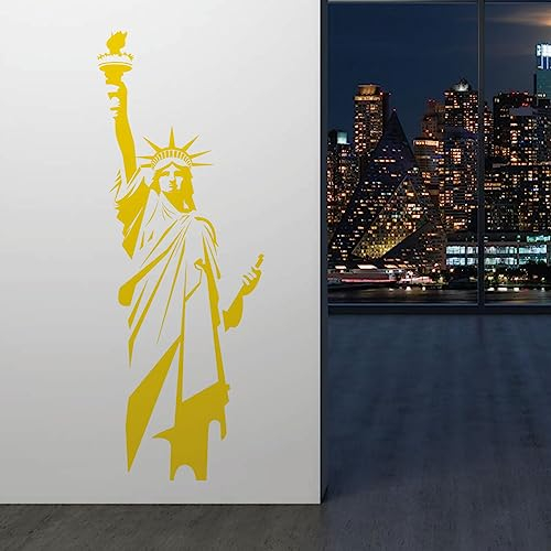 Wall Designer Wandtattoo Freiheitsstatue, Lady Liberty, New York USA Medium (215 x 580mm) Medium Yellow
