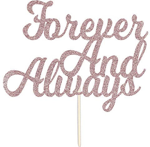 Forever and Always Hochzeitstortenaufsatz, glitzernd rose