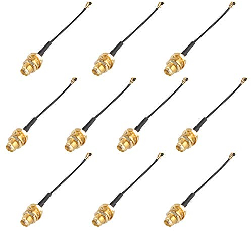 Jopto 5 cm U.FL Mini PCI auf SMA Buchse 1.13 Bulkhead Pigtail Antenne WiFi Kabel schwarz IPX Antenne Verlängerung für Handfunk, Mini PCI auf PCI-E Karte Wireless LAN WLAN Netzwerk WiMax