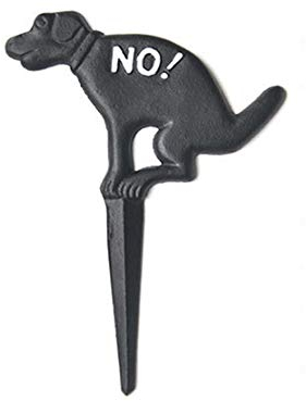 Kraeoke - Placa de hierro fundido para maceta, diseño de prohibición para perros