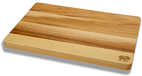 DEKOFANT Schneidebrett Holz Ahorn 30 x 20 x 2 cm I aus Heimischen Holz I praktisches Schneidbrett Servierbrett Holzbrett Küchenbrett Frühstücksbrettchen geölt eckig (1)
