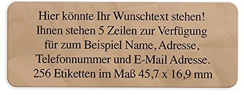 Adress-Aufkleber | PERSONALISIERT | 256 Stück | kleine Etiketten mit Wunsch-Text - Fotomotiv Karton geknickt | für Namen und Adressen