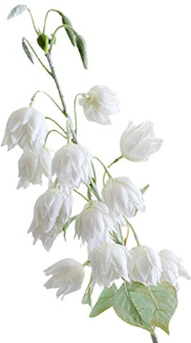 Bodhi2000 1 Zweig künstliche Schneeglöckchen Faust Seidenblume Anordnung Künstliche Campanula Blume für Home Büro Dekoration Weiß
