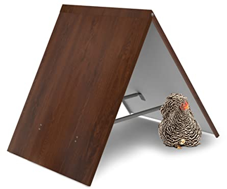 FINCA CASAREJO Unterschlupf für Hühner und anderes Geflügel - Holzverkleidung - Windschutz, Schatten, Stressabbau - Geflügelhauskomfort - inklusive Sitzstangen - (91x104x80 cm)