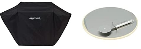Campingaz BBQ ACCY Cover Copertura Barbecue, Resistente ad Acqua e intemperie & Culinary Modular Pietra Rotella Taglia Pizza, Argento, 32.96 x 4.76 x 33.56 cm