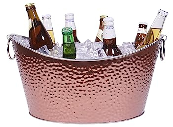Goklmn 12L Beverage Tub,Stainless Steel Champagne Bucket Large Ice Bucket with Handles,Drink Bucket for Parties Home Bar