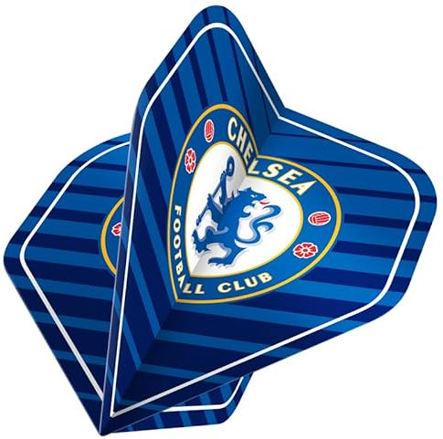 FOCO Offizielles Lizenzprodukt Chelsea Football Club The Blues FC 100 Mikron Nr. 2 Form Dart-Flights, gestreift, 5 Sets mit 3 Flights (5XF3888)
