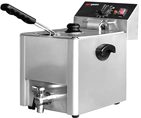 GGM Gastro | EFH8 | Elektro Fritteuse - 8 Liter - 3,25 kW - mit Ablasshahn