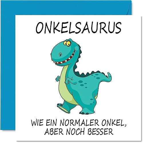 Stuff4 Lustige Geburtstagskarten für Onkel – Onkelsaurus – Scherz-Happy-Birthday-Karte von Nichte Neffe, Geburtstagsgeschenke, 145 mm x 145 mm Geschenk für Onkel