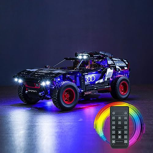 BrickBling Fernbedienung Licht-Kit für Lego Audi RS Q e-tron (Kein Lego-Modell), Led Beleuchtungs Set für Lego 42160 Audi RS Q e-tron Kreative Spielzeug für Erwachsene und Kinder