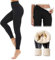 KEVGNRO Winter-Leggings aus Lammfell, mit Fell gefütterte Leggings, Fleece-Leggings in Übergröße für Damen, Leggings mit hoher Taille und Bauchkontrolle (Schwarz,2XL)