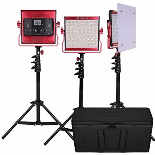 NANZU Panneau Lumineux LED pour Photographie et vidéo, CRI97, 3200K-5600K, équipement d'éclairage de Studio Photo avec trépied, numérique Rouge