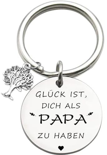 Papa Geschenk Bester Papa der Welt Schlüsselanhänger Best Papa Ever Schmuck Vatertags Geschenk Geburtstag Geschenk von der Tochter an den Vater