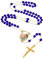 Supcare Herrenkette Gebetskette für Männer Rosenkranz Katholische Halskette mit Foto Text 6mm Blau Diamant Fotokette Gravur Jesus Kreuzkette Kruzifix Ovalanhänger Religion Modeschmuck für Gläubige