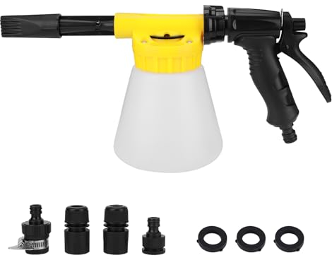Auto-Schaumpistole, 900ML Multifunktionale Auto Reinigung Schaum Pistole, Einstellbare Profi Schaum Waschpistole für Auto-und Motorrad Gärten Waschen Werkzeug fit Gartenschlauch SchaumsprüHer