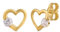 Amberta Allure Dames Kleine Ohrringe aus 9K Gold - Gold Herzstecker: Gold Herz Romantische Ohrringe