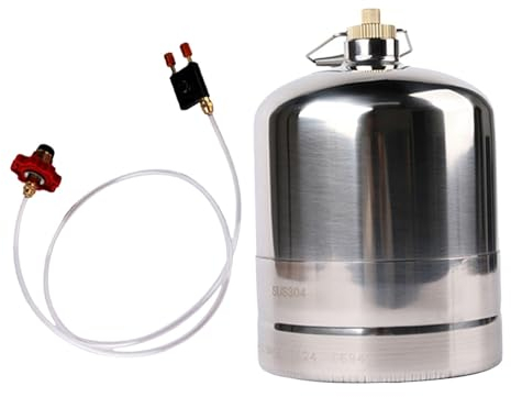 Milageto Bouteille de de réservoir de de Cylindre Gonflable de Bouteille de d'acier Inoxydable, bidon portatif de Carburant de réservoir de, 5L