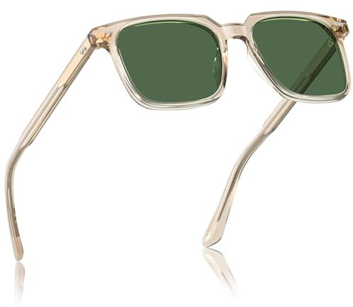 CARFIA Retro Cool Acetat Sonnenbrille für Herren Polarisiert mit UV-Schutz, Trendige quadratische Männer sonnenbrille für den Außenbereich Brillen zum Fahren