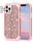Petocase for iPhone 12 Pro Case Shockproof Three Layer Heavy Duty Rugged Hybrid Full Body Drop Protective Cute Glitter Sparkly Cover Women Girls Case for Apple iPhone 12 Pro 2020,Shiny Rose Gold