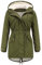 Miaikvs Parka à capuche doublée en polaire pour femme Manteau d'hiver rembourré coupe-vent chaud(Vert,S)