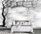 MIWEI Wallpaper Papier Peint Panoramique Géométrie Des Arbres En Noir Et Blanc Papier Peint Nature Intissé Murale Chambre Salon -D005-400cmX280cm