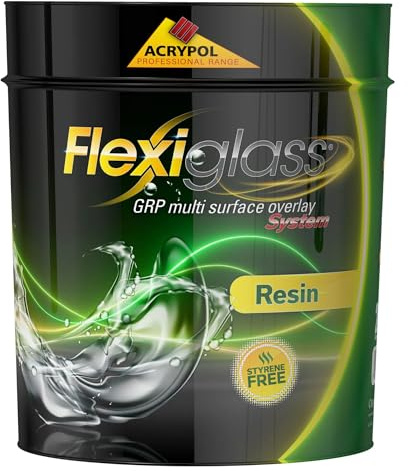 CROMAR ACRYPOL FlexiGlass® Topcoat Resin | GRP Multi Surface Overlay System Resin – 20kg | Premium Isophthalic Polyester Resin | Fire-Retardant – Flexible Waterproof Solution for Flat Roofs