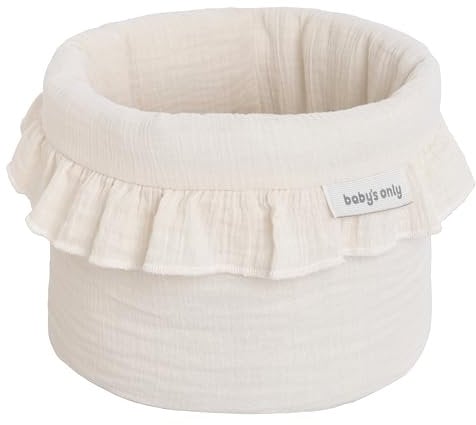 Baby's Only - Körbchen Calm - Wickeltisch Organizer - Gestrickte Aufbewahrungsbox für Kinderzimmer - Ø20 cm - Warm Linen