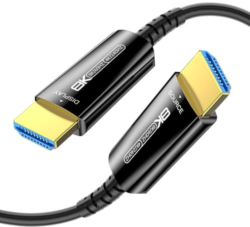 DGHUMEN 8K HDMI 2.1 Cable 10Ft, Fiber Optic HDMI Cable, Thin 48Gbps Ultra High Speed Active HDMI Cord, 8K@60Hz 4K@240Hz, Dynamic HDR, eARC, HDCP 2.2&2.3, 3D, Compatible for PS4/5/Xbox/TV/Monitor/Game