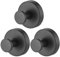 3pcs Vacuum Suction Cup Hooks, Premium Stainless Steel Suction Cup Hanger Shower Hooks Punch-Free Excellent Suction Cup Bathroom Towel Coat Hook Suitable for Wall Glass Mirror Smooth Surface (Black)
