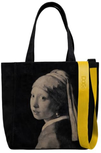 DOGO Damen-Tasche, vegan, schwarz, groß, mit Perlenohrring, mehrfarbig, one size, Zeitgenössisch
