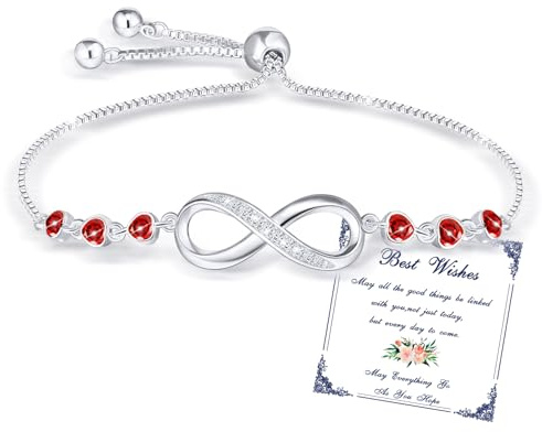 Infinity Armband Damen Silber Tennisarmband Geschenke für Frauen Mädchen | Herz Zirkon Unendlichkeitszeichen Einstellbar