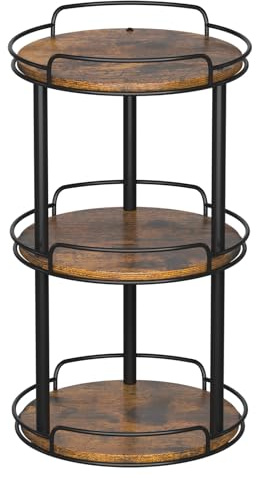 LAMU Rotating Spice Rack, 3 Tier Countertop Organizer, 26 CM | Wood Lazy Susan Turntable Organiser for Cupboard, Kitchen, Table Top, Countertop, Pantry, Bathroom