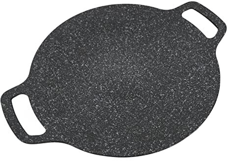 Aluminium Runde Induktion Grillpfanne 38 cm – Gasherd, Elektrisches Kochfeld, Innen- und Außengrill geeignet – mit praktischer Tasche für BBQ & Grillen