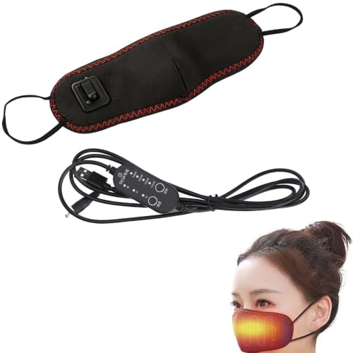 Copri Naso Riscaldato USB, Impacco Caldo per Il Naso 3 Livelli + Timer Maschera Riscaldante Usb per Il Naso Previene Il Russare Anallergico Lavabile, per Dormire A Casa Migliora