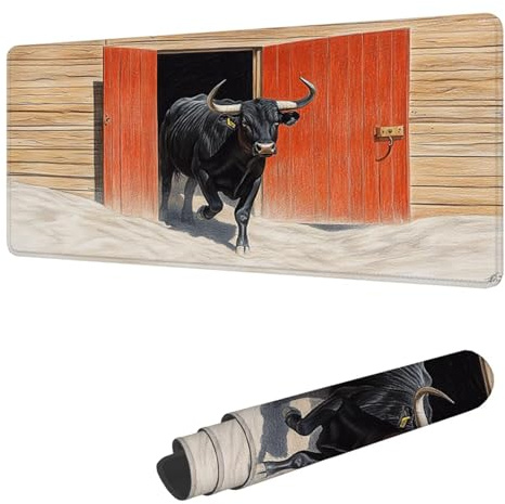 France Tapis de Souris XXL 600 x 300 mm Grand Tapis de Souris Gamer La tauromachie sous Main Bureau Bords Cousus Imperméable, pour PC, Ordinateur Portable Améliore la Précision et la Vitesse H-3234