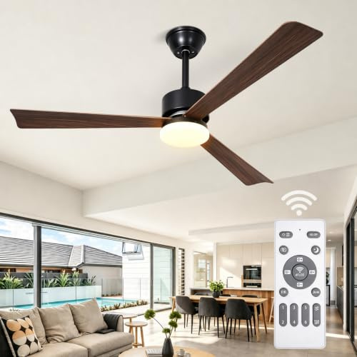 Glitzerlife Ventilateur De Plafond Led Avec Éclairage Télécommande