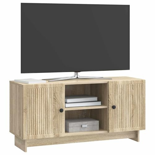 vidaXL TV-Schränk 102 x 34,5 x 50 cm Sonoma-Eiche Holzwerkstoff, Wohnzimmer, Vintage rechteckiger Schrank, geräumige Medien-Einheit, stylischer TV-Ständer, vielseitige Möbel-Lösung