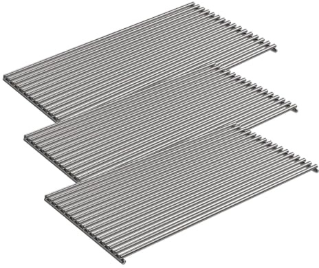 RÖSLE Edelstahl Grillrost, Hochwertiger Grillrost für Gasgrills VIDERO G2/G3/G4/G6 ab Modelljahr 2021, 45 x 24 cm, spülmaschinengeeignet, silbern (Packung mit 3)