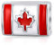 Red Enamel Maple Leaf Patriotic Canada Flag Charm Bead For Women For Teen Fits European Bracelet .925 Sterling Silver