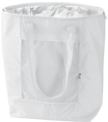eBuyGB Folding Cooler Bag, Polyester, White, 22.61 x 11.81 x 3.2 cm