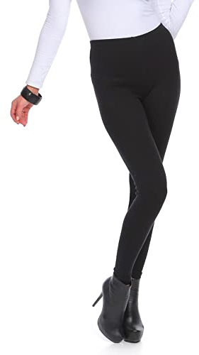 FUTURO FASHION Winter Style Full Length Very Warm Thick Heavy Cotton Leggings (Fleece Inside) Sizes 8-28 P28 Black